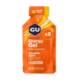 GU Energy frente del empaque mostrando pack de 8, práctico para entrenos
