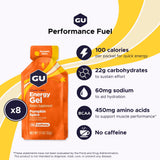 GU Energy sobre abierto con gel visible, textura fácil de consumir