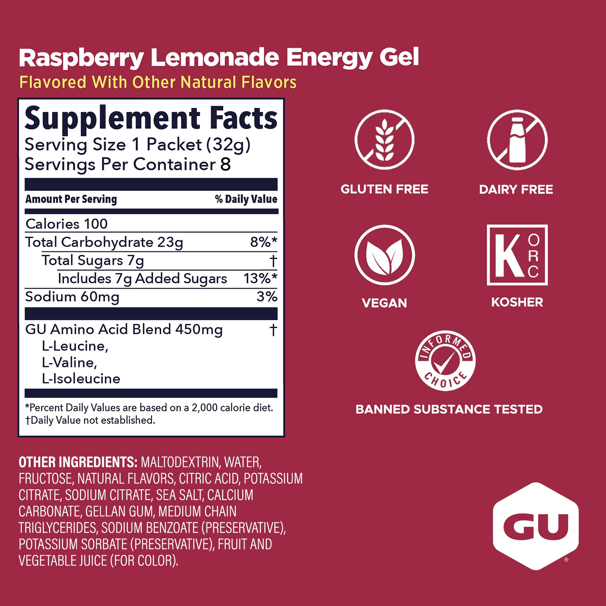 GU Energy paquete de 8 unidades listo para llevar en entrenamientos