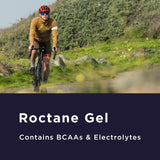 GU Energy Roctane primer plano de etiqueta con aminoácidos y sodio destacados