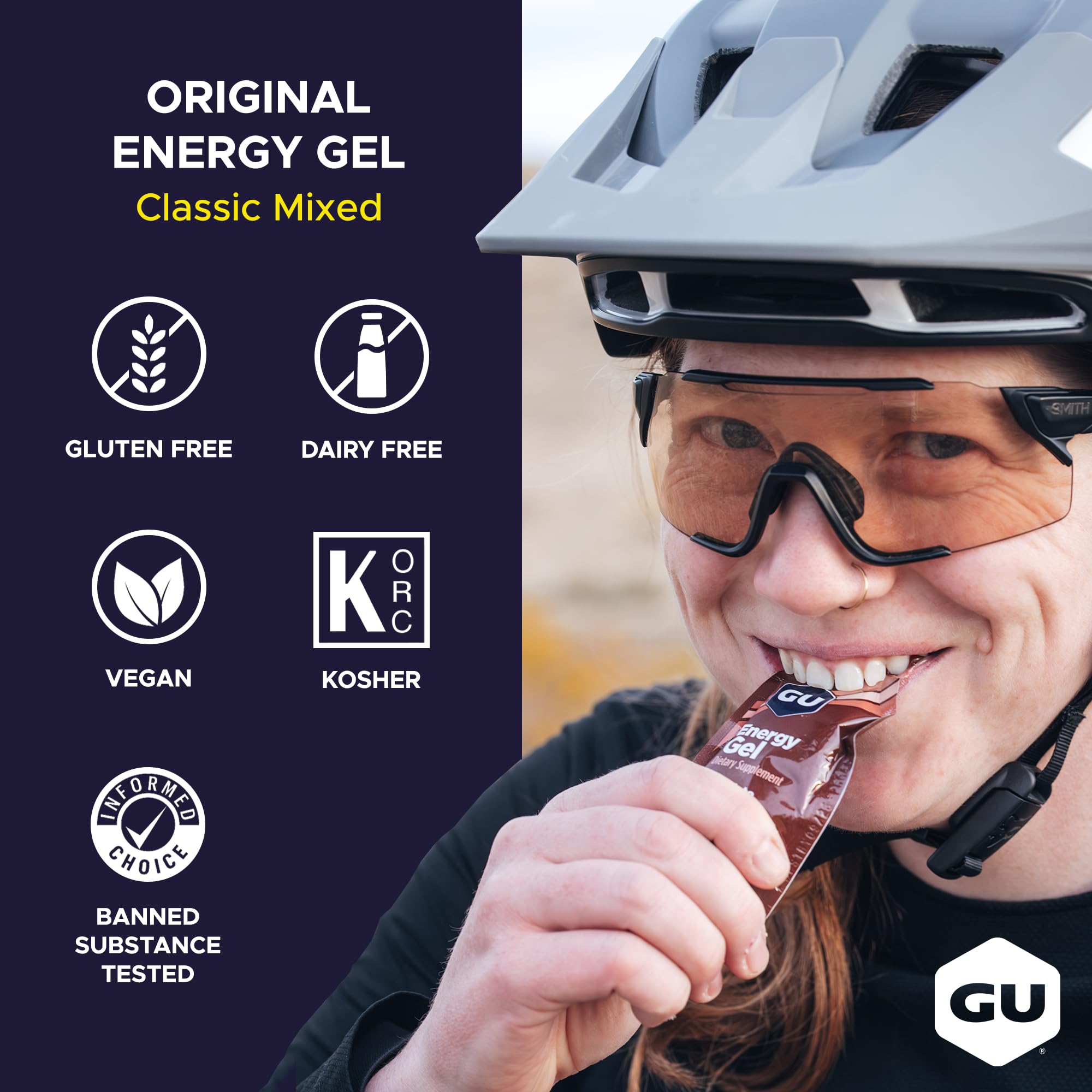 GU Energy sobre en mano durante carrera, aporta energía inmediata