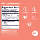 GU Energy Sour Peach caja de 24 unidades ideal para eventos y almacenamiento prolongado