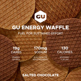 GU Energy detalle de la textura del waffle con jarabe y chocolate salado