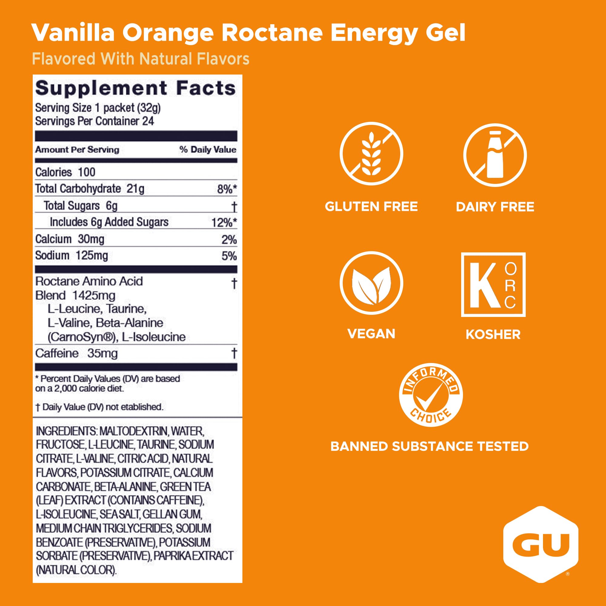GU Energy sobre Roctane en mano durante carrera, aporte rápido de energía