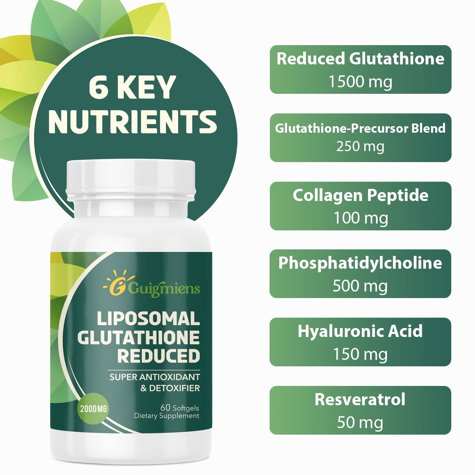 Guigmiens etiqueta con lista de ingredientes y dosis por porción