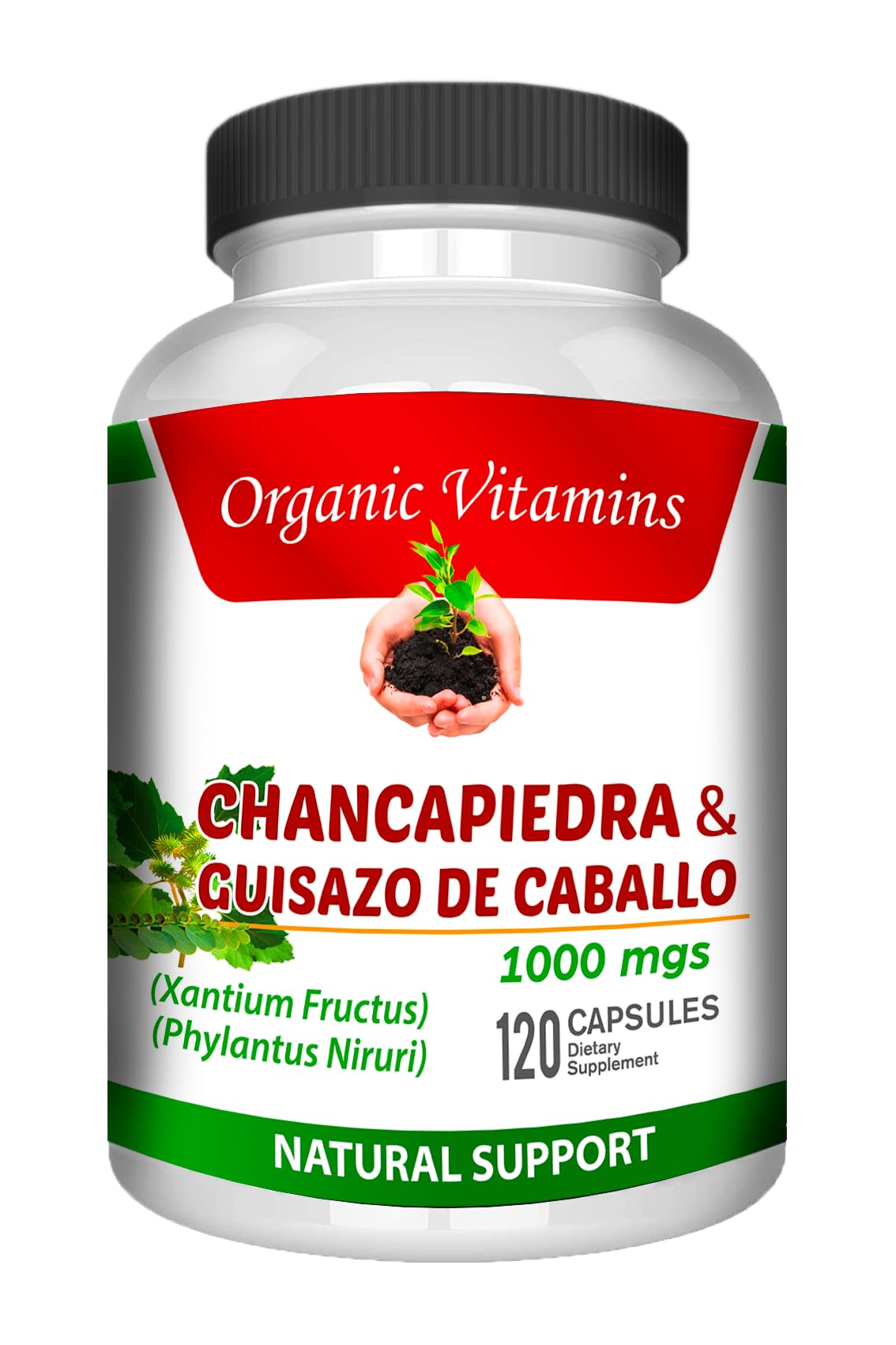 guizazo plus cápsulas derramadas junto a envase mostrando contenido visible