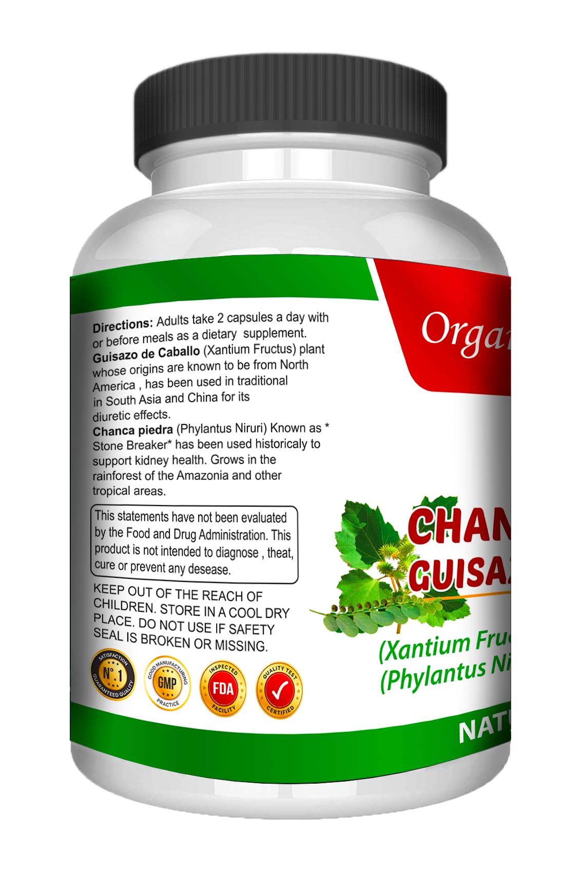 guizazo plus hojas de chancapiedra resaltando ingrediente natural clave