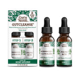 GuruNanda frasco frontal del kit Gutcleanse mostrando envases y beneficios