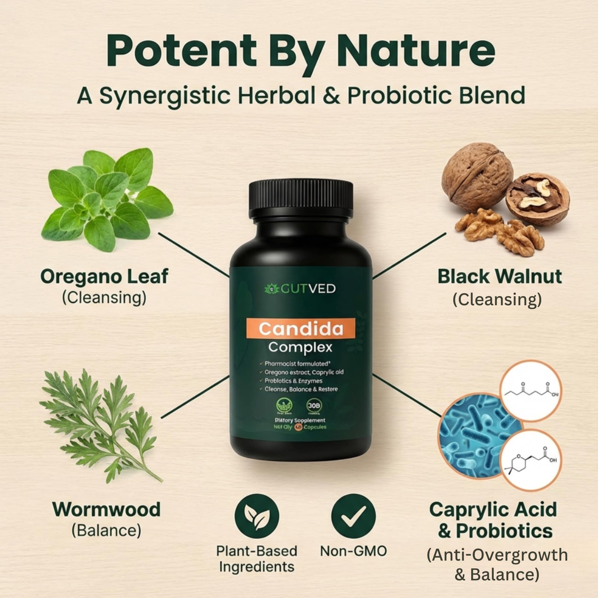 GUTVED etiqueta con lista de ingredientes clara para confianza del consumidor