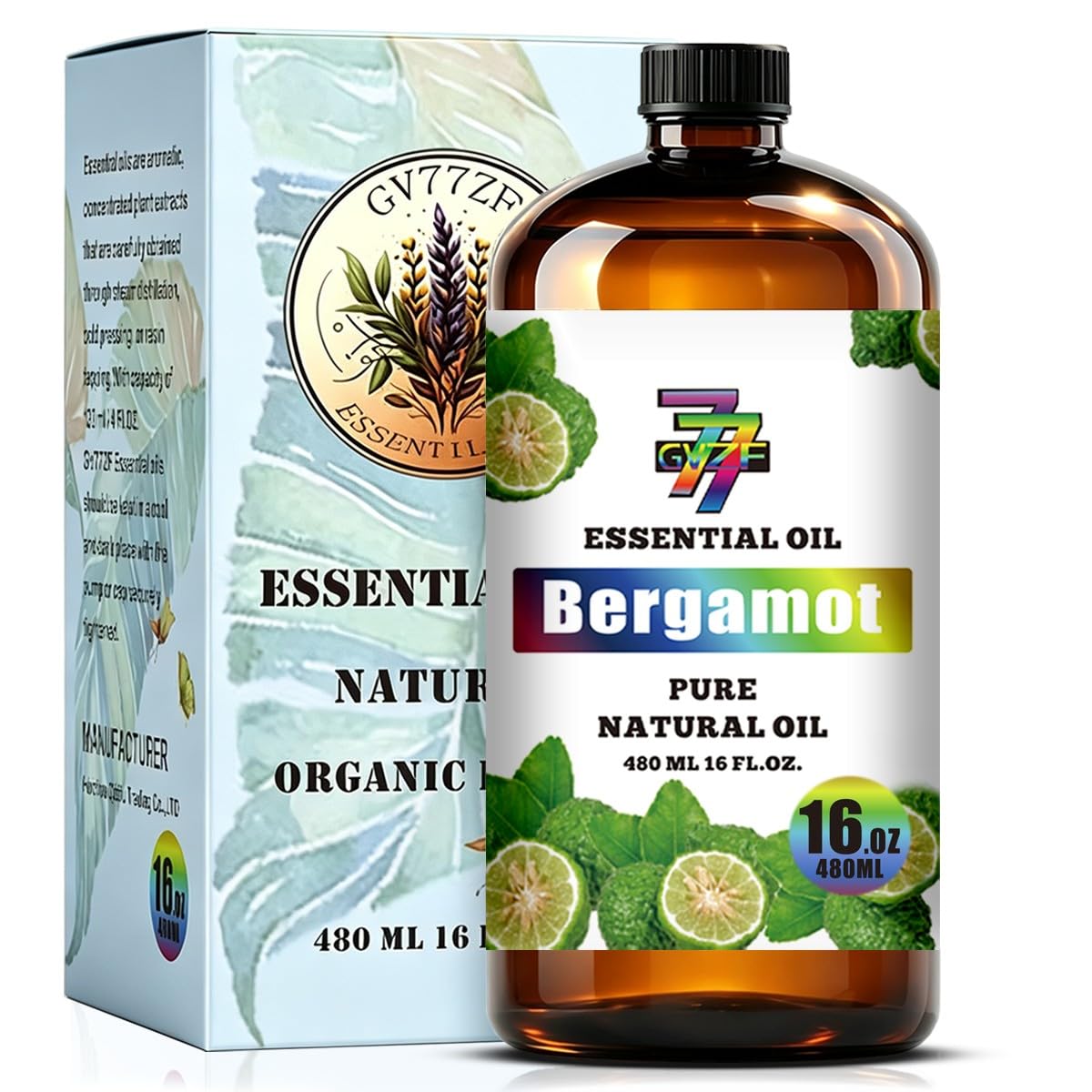 GV77ZF vista frontal de la botella, envase grande y aroma duradero