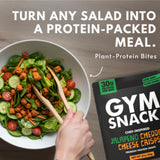 GYM SNACK bolsa abierta en mano como snack portátil y práctico para llevar