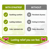 Gynatrof etiqueta informativa con ingredientes clave y beneficios