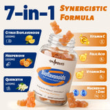 Gyumolics primer plano de textura de gomitas resaltando forma y absorción