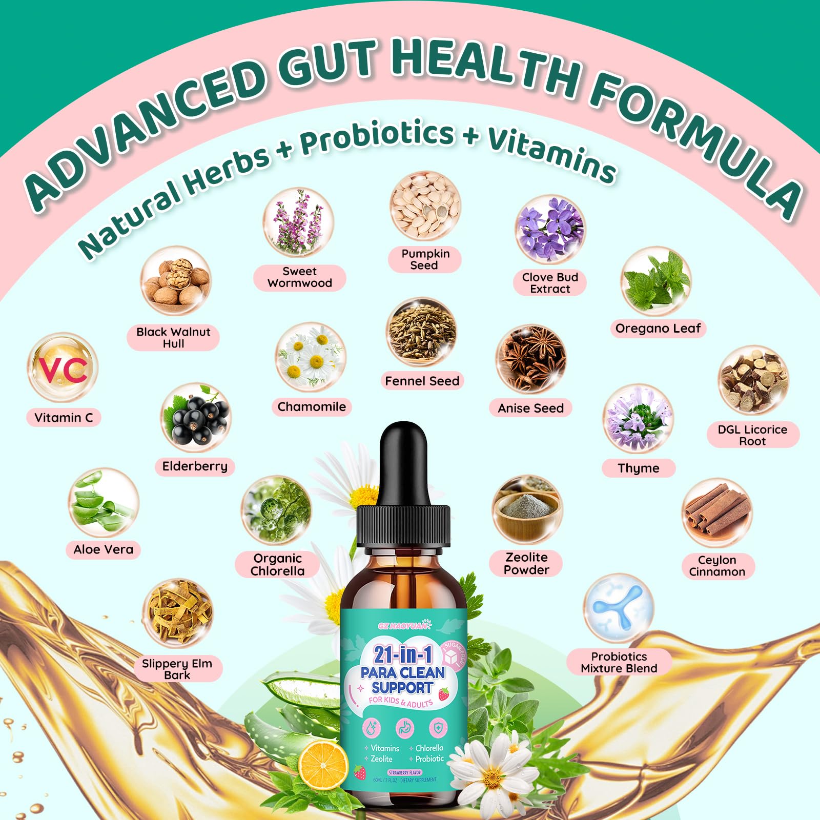 GZ HAOYUAN detalle de etiqueta con lista de ingredientes clave visibles