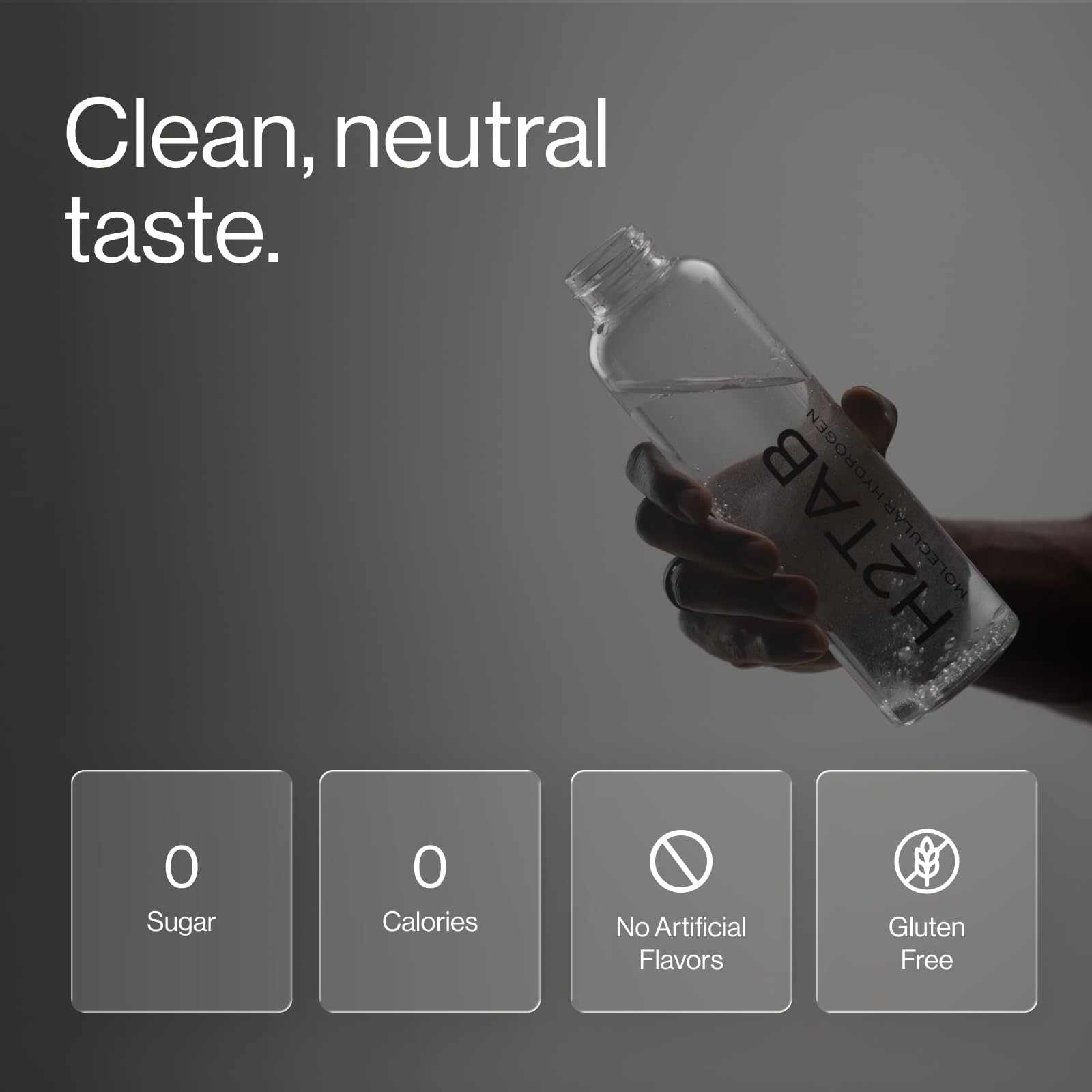 H2Tab efervescencia en vaso demostrando liberación rápida de hidrógeno