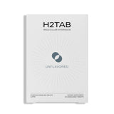 H2Tab frente del envase mostrando 30 tabletas y fácil almacenamiento