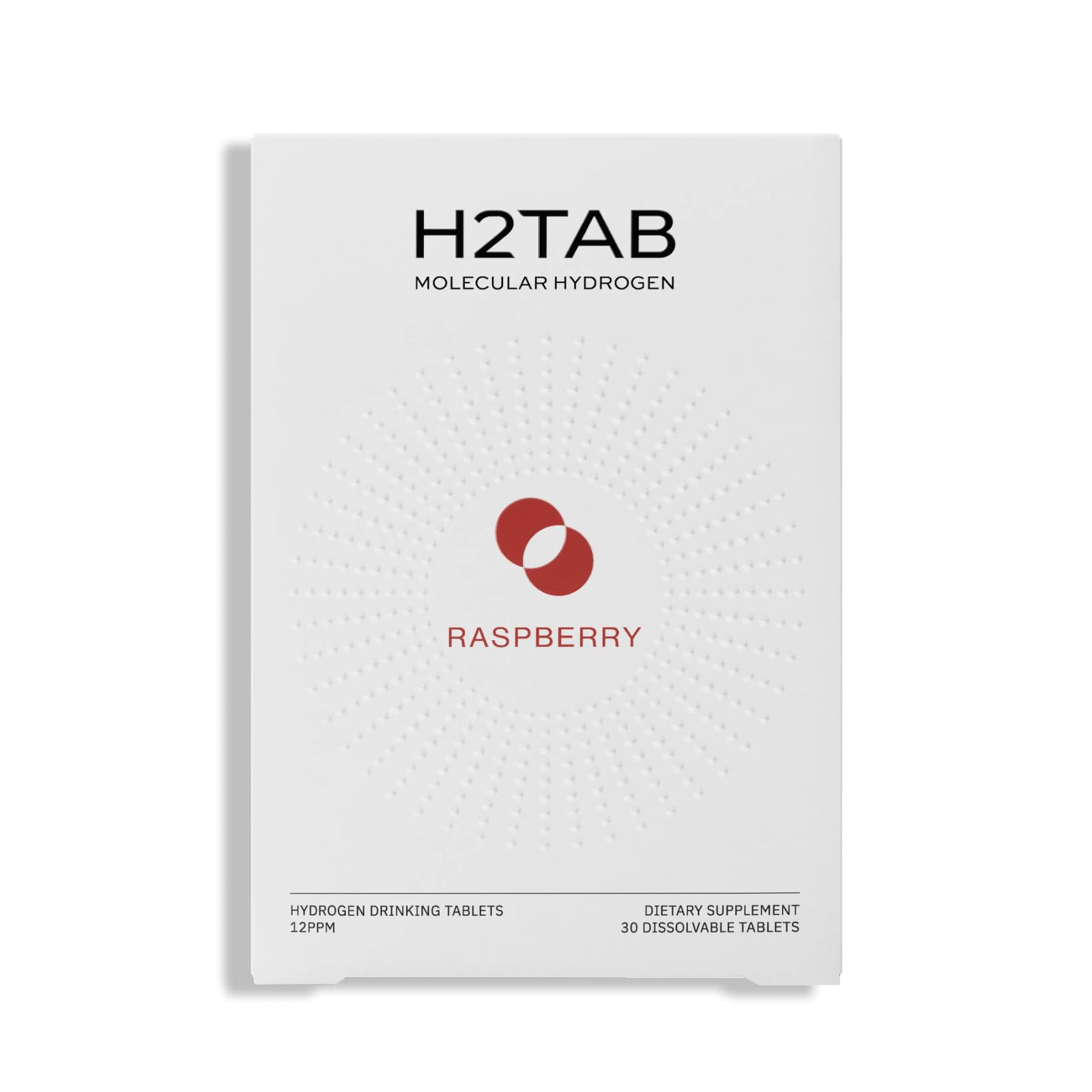 H2TAB empaque frontal mostrando pastillas y beneficios de hidratación