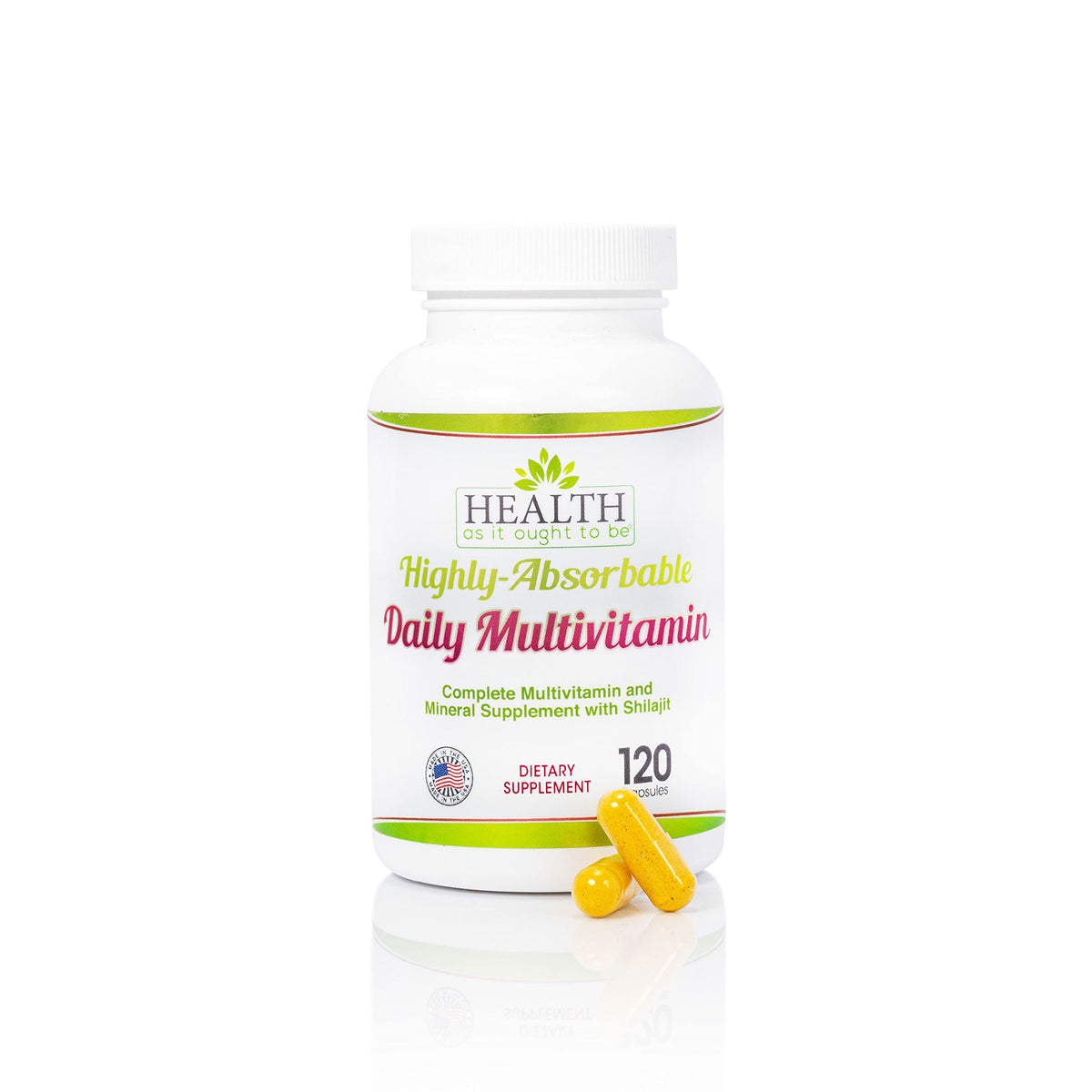 Health As It Ought To Be frontal del envase mostrando beneficios claros