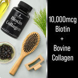 Hair Thickness Maximizer botella abierta con cápsulas para fácil consumo