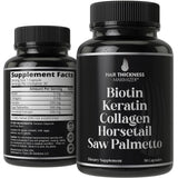 Hair Thickness Maximizer etiqueta de ingredientes destaca biotina y calidad GMP