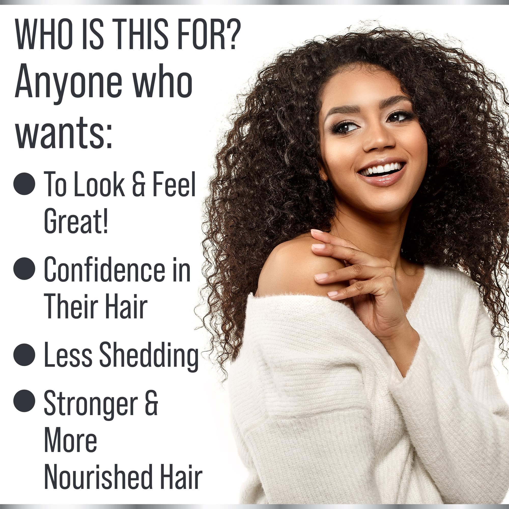 Hair Thickness Maximizer cápsula sobre la mano muestra tamaño fácil de tragar