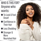Hair Thickness Maximizer cápsula sobre la mano muestra tamaño fácil de tragar