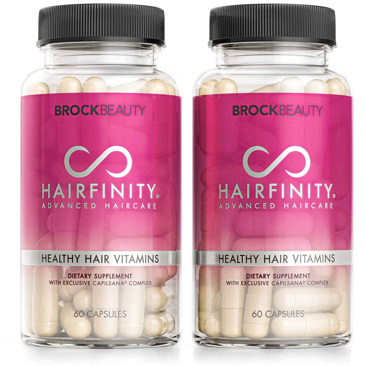 Hairfinity frasco delantero mostrando presentación y beneficios visibles