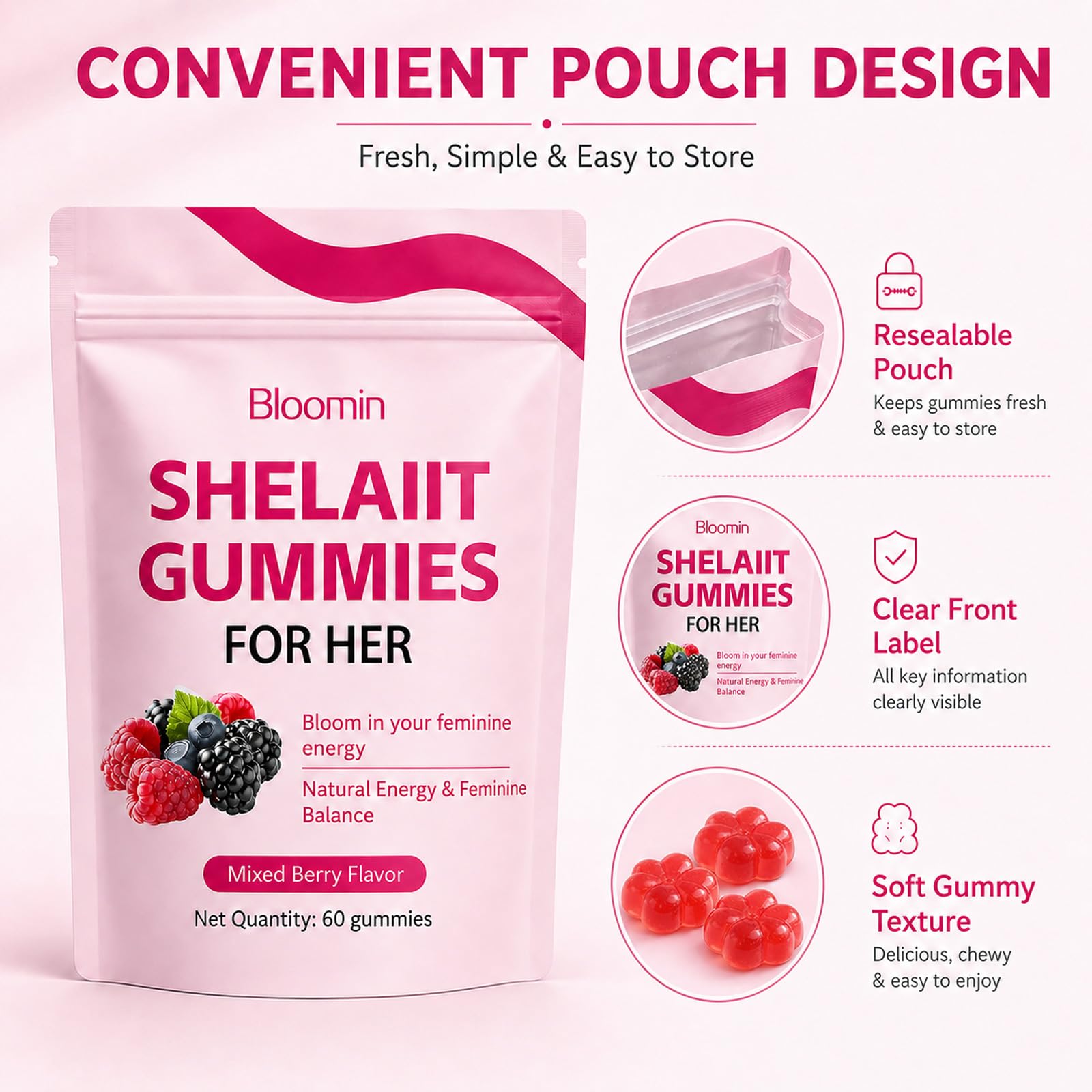 hairhalo gomitas con frutos rojos que sugieren sabor mixed berry agradable