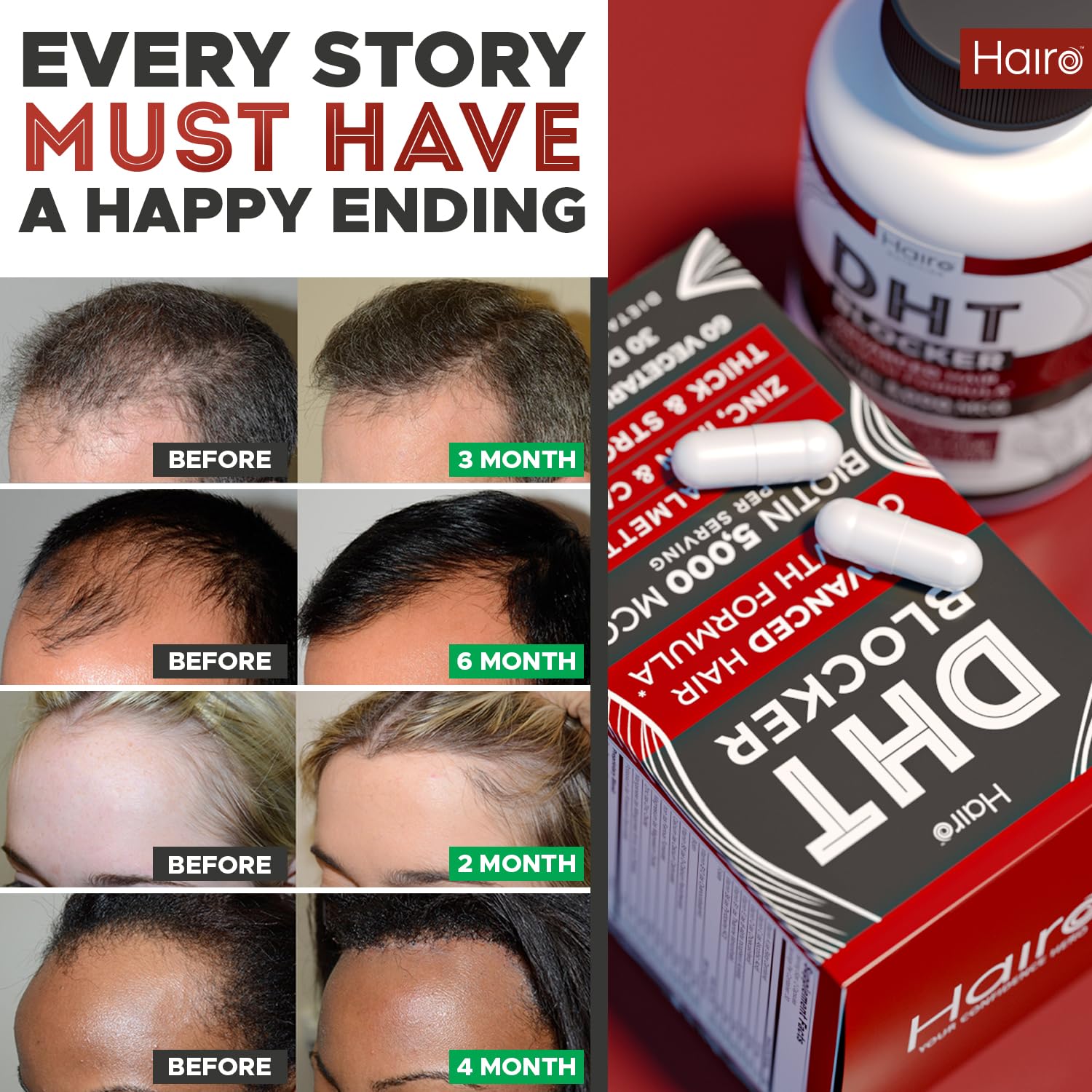Hairo Nutrition suplemento en tocador, sugiere integración en rutina diaria