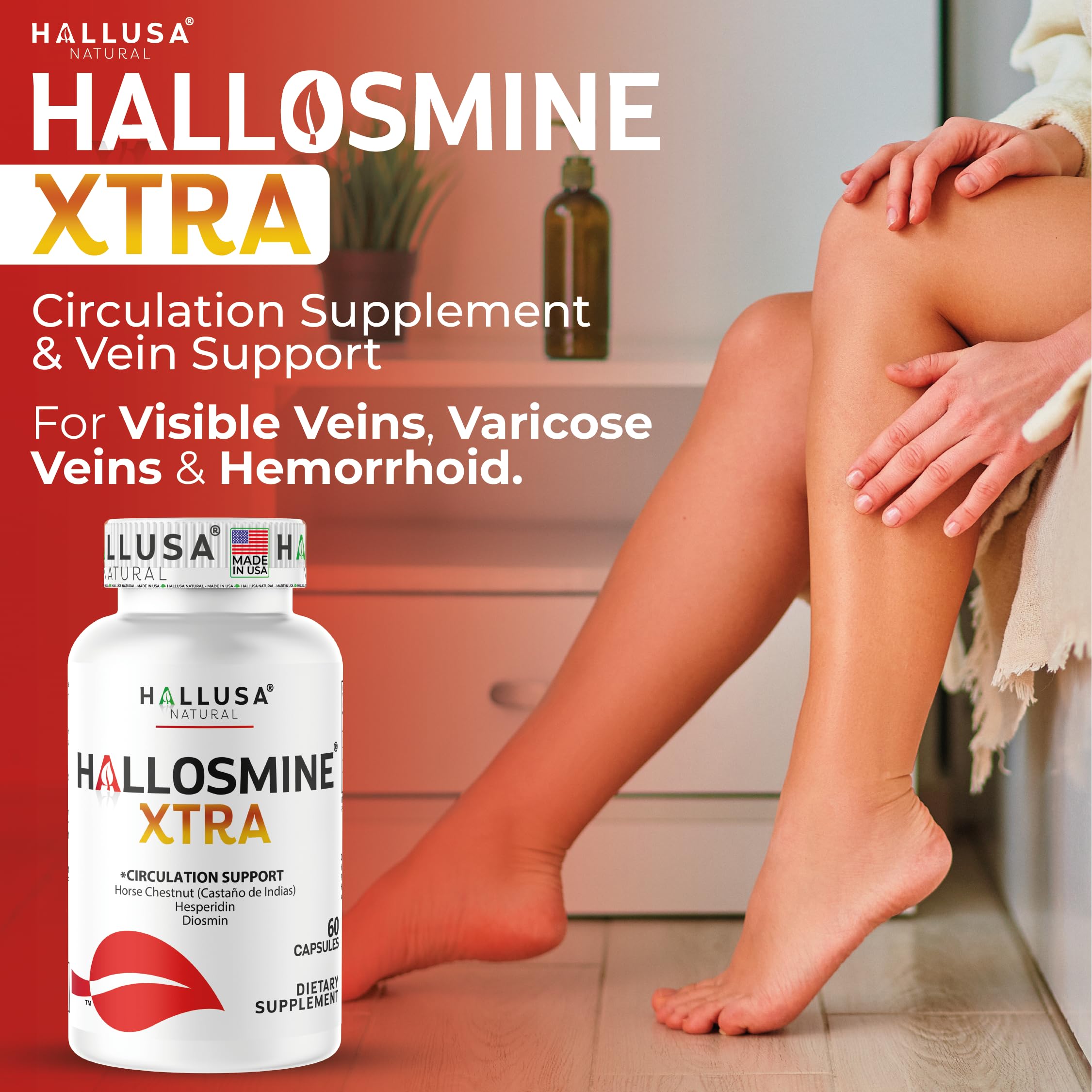 Hallusa Natural tubo de crema incluida para alivio y refresco tópico