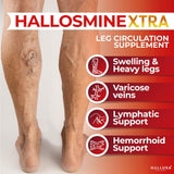 Hallusa Natural aplicación de crema en pierna para confort tras estar de pie