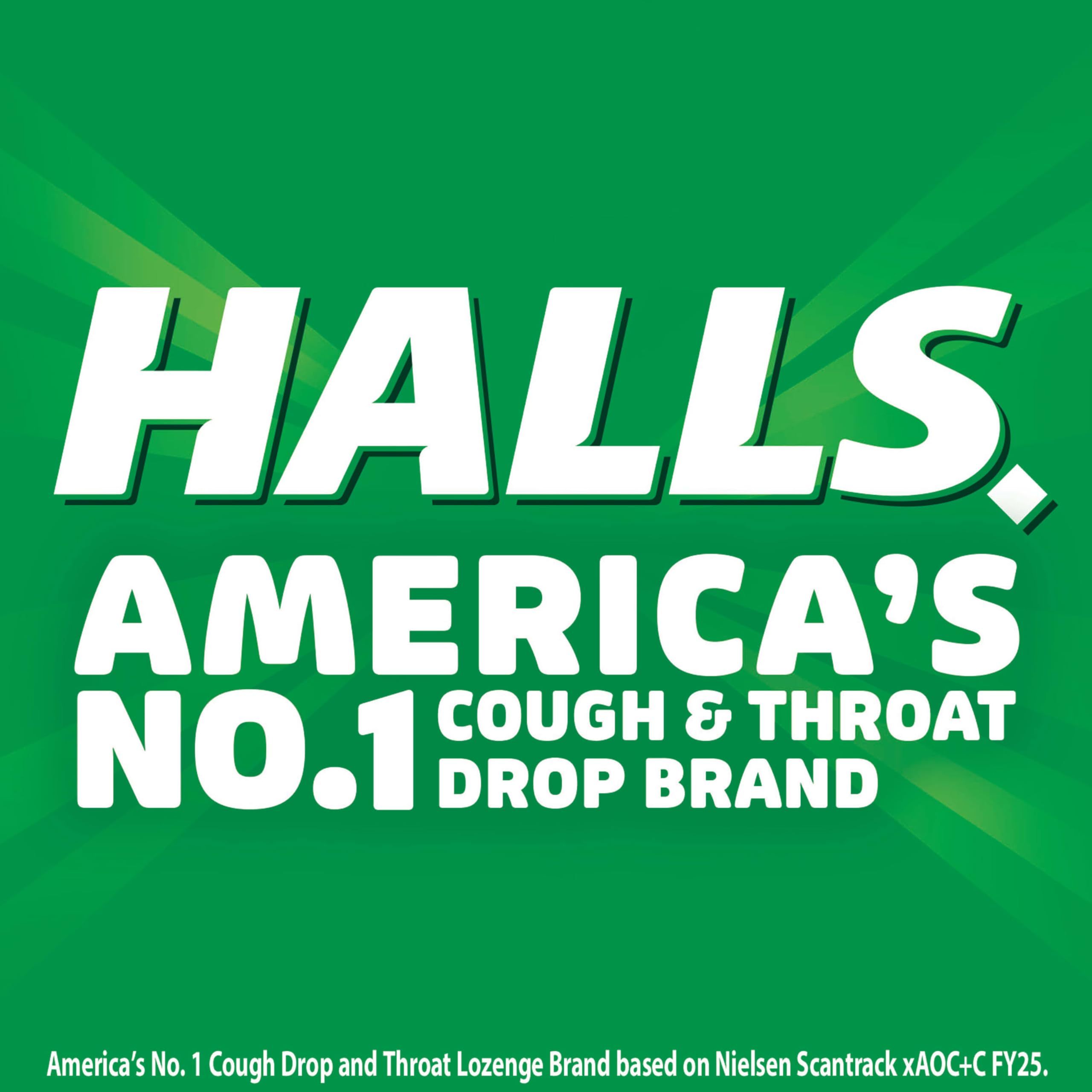 HALLS pastilla en mano para comparar tamaño y facilidad de uso