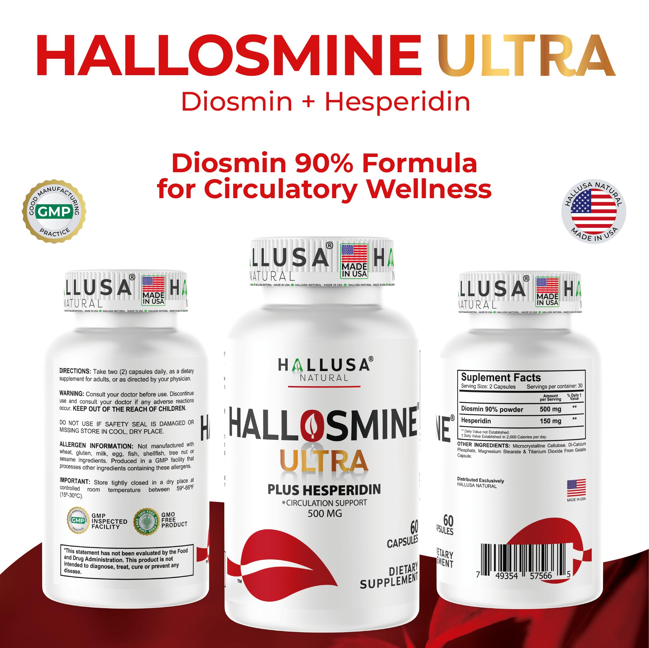 Comparación de tamaño de la cápsula Hallosmine Ultra Hallusa Natural y moneda