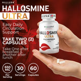 Persona sosteniendo cápsulas Hallosmine Ultra Hallusa Natural antes de tomar
