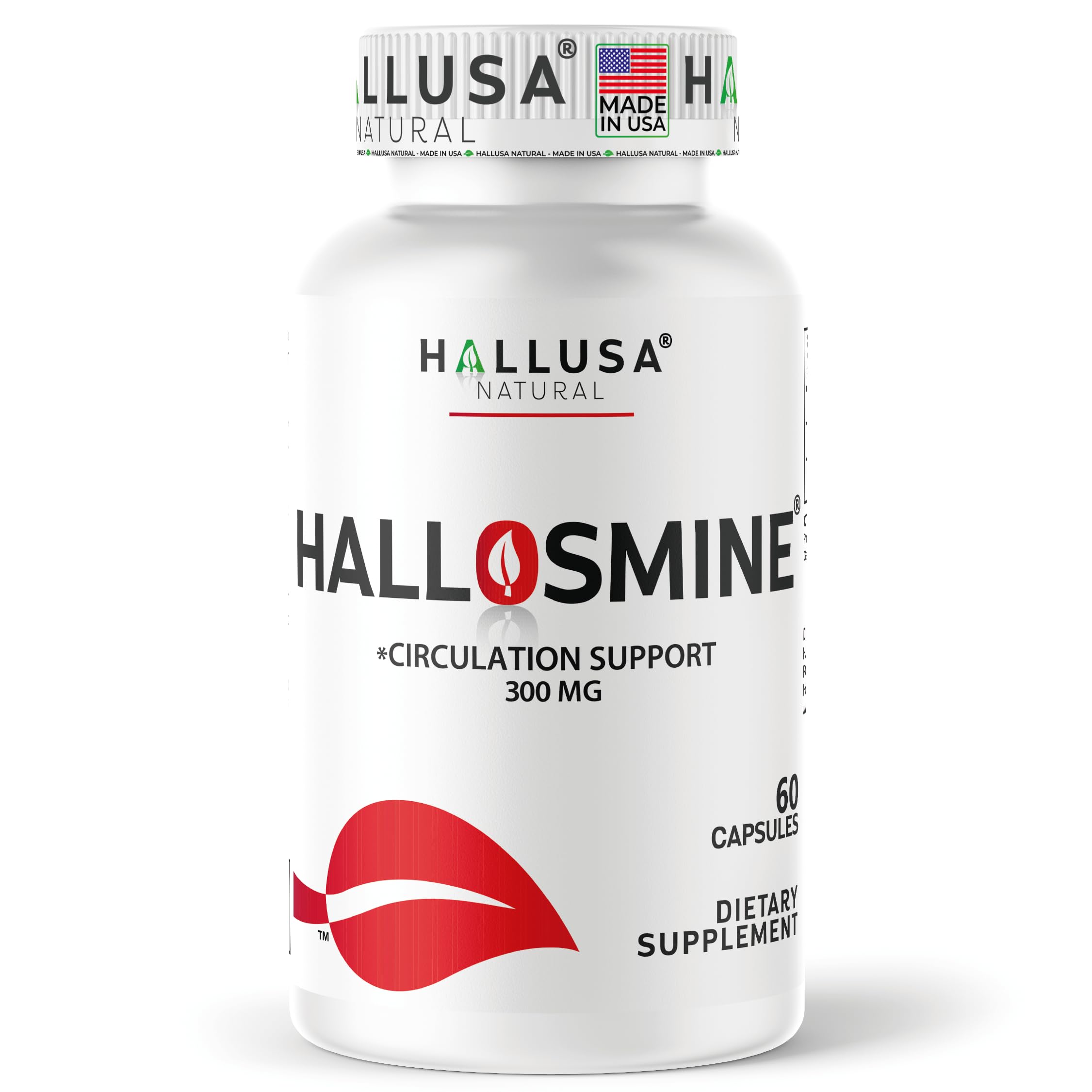 Hallusa Natural frasco frontal que muestra el suplemento y su concentración
