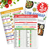 HAMIEW guía frontal laminada mostrando lista Low FODMAP y beneficios claros