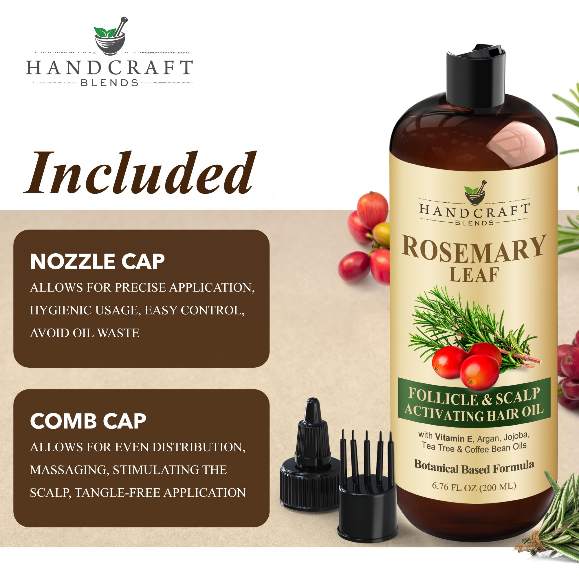 Handcraft Blends aplicación con manos distribuyendo aceite para fácil uso