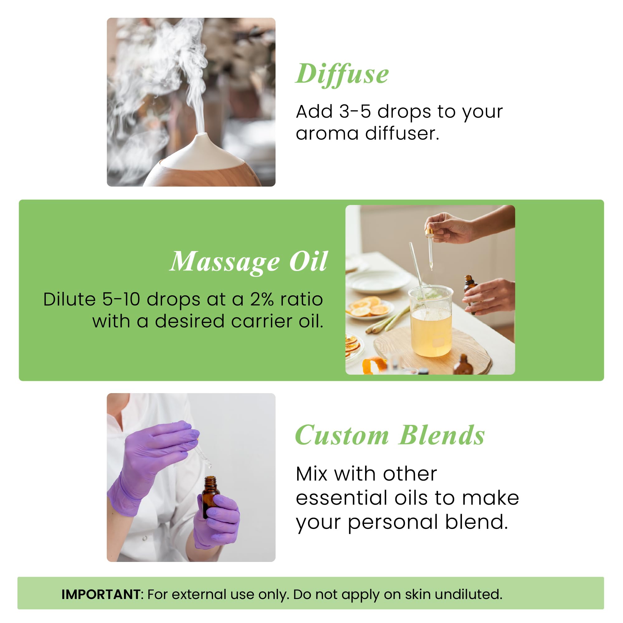 Handcraft Blends aceite en superficie mostrando color y pureza del producto