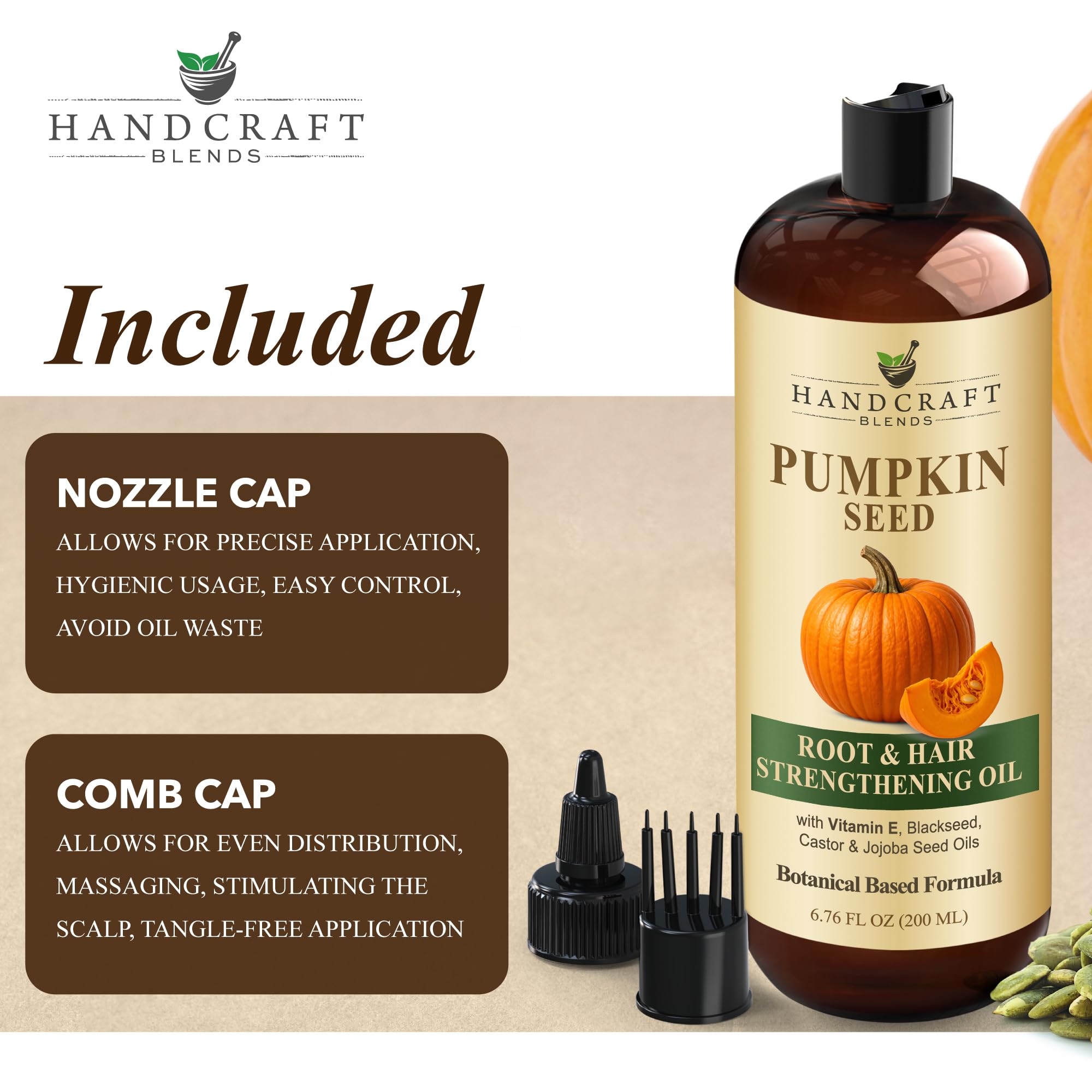 Handcraft Blends detalle de etiqueta con ingredientes y beneficio nutritivo