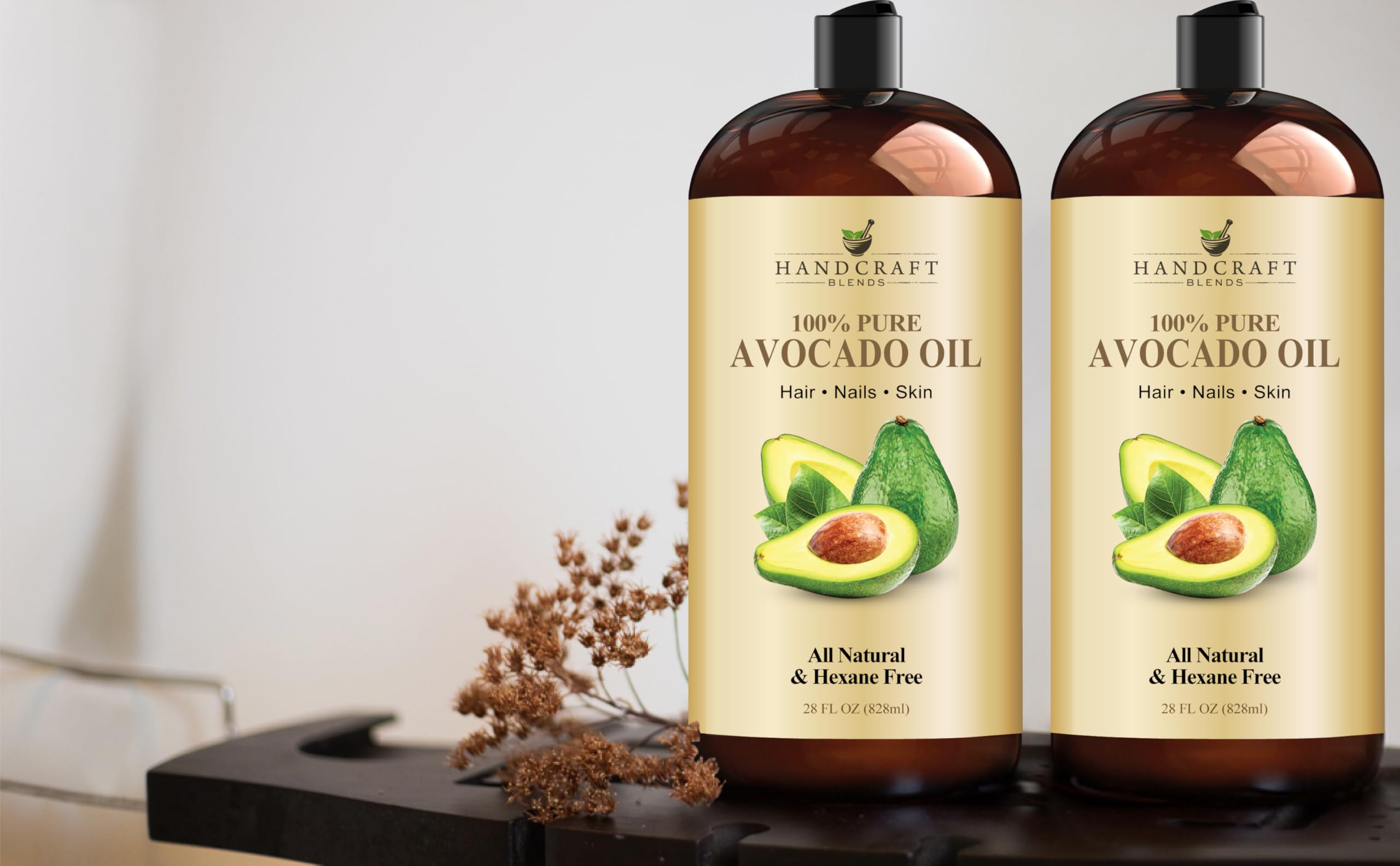 Handcraft Blends etiqueta de ingredientes del aceite de aguacate, puro y sin hexano