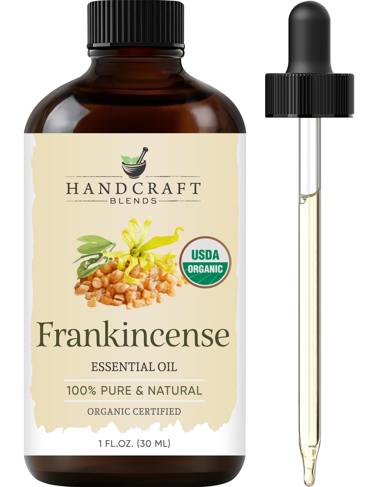 Handcraft Blends botella frontal de incienso orgánico con protección UV