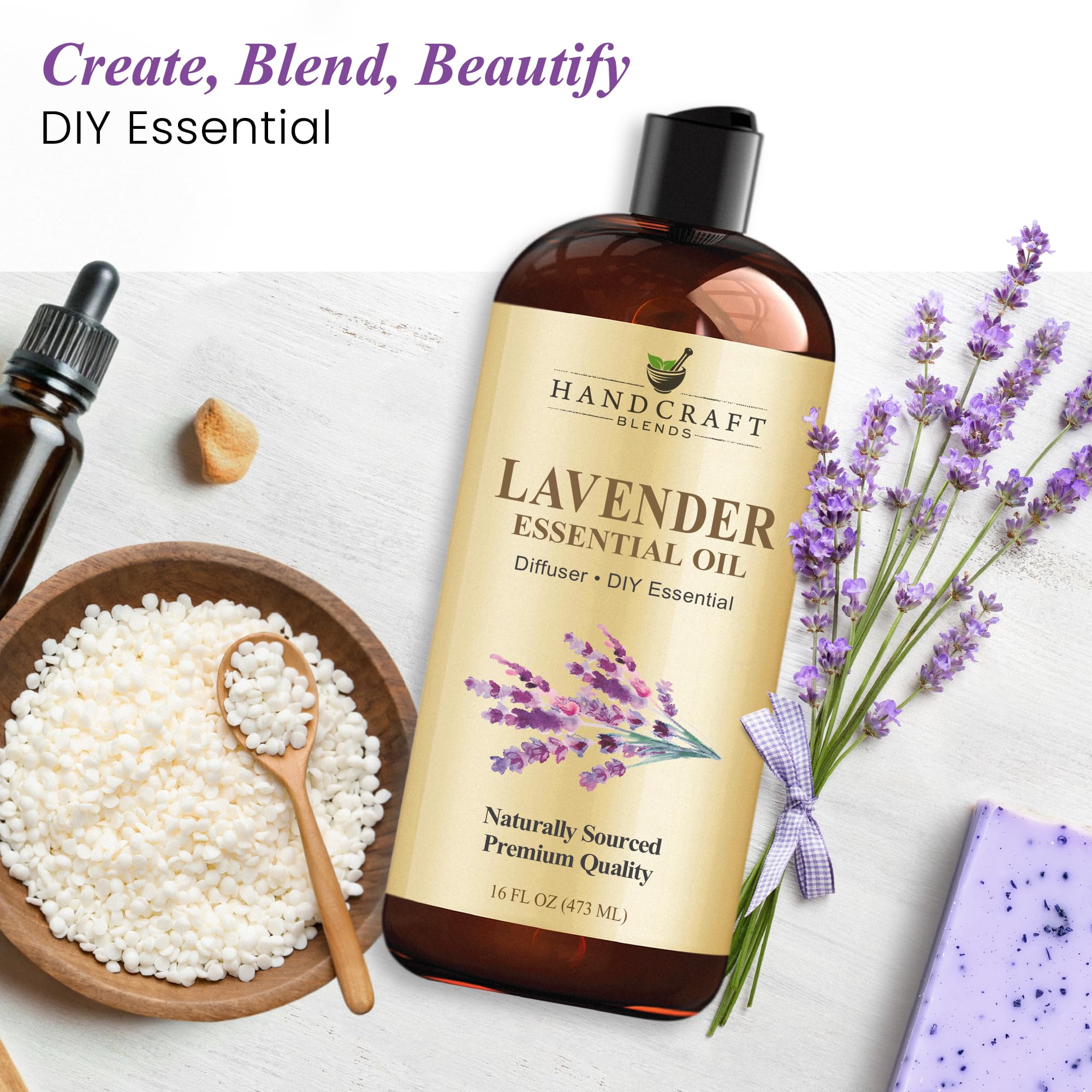 Handcraft Blends etiqueta del producto, información clara y uso práctico