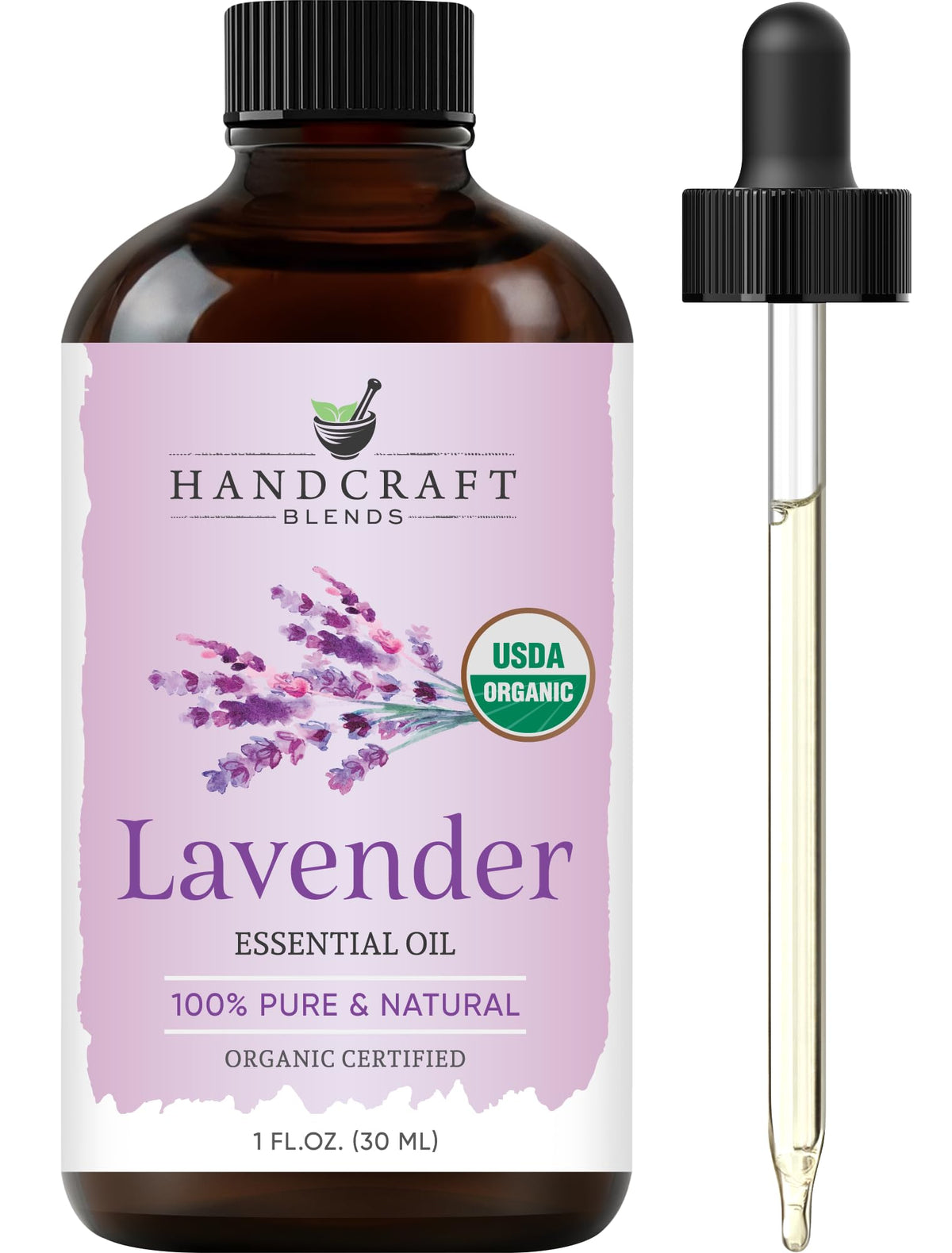 Handcraft Blends botella frontal de lavanda que muestra protección UV y calidad