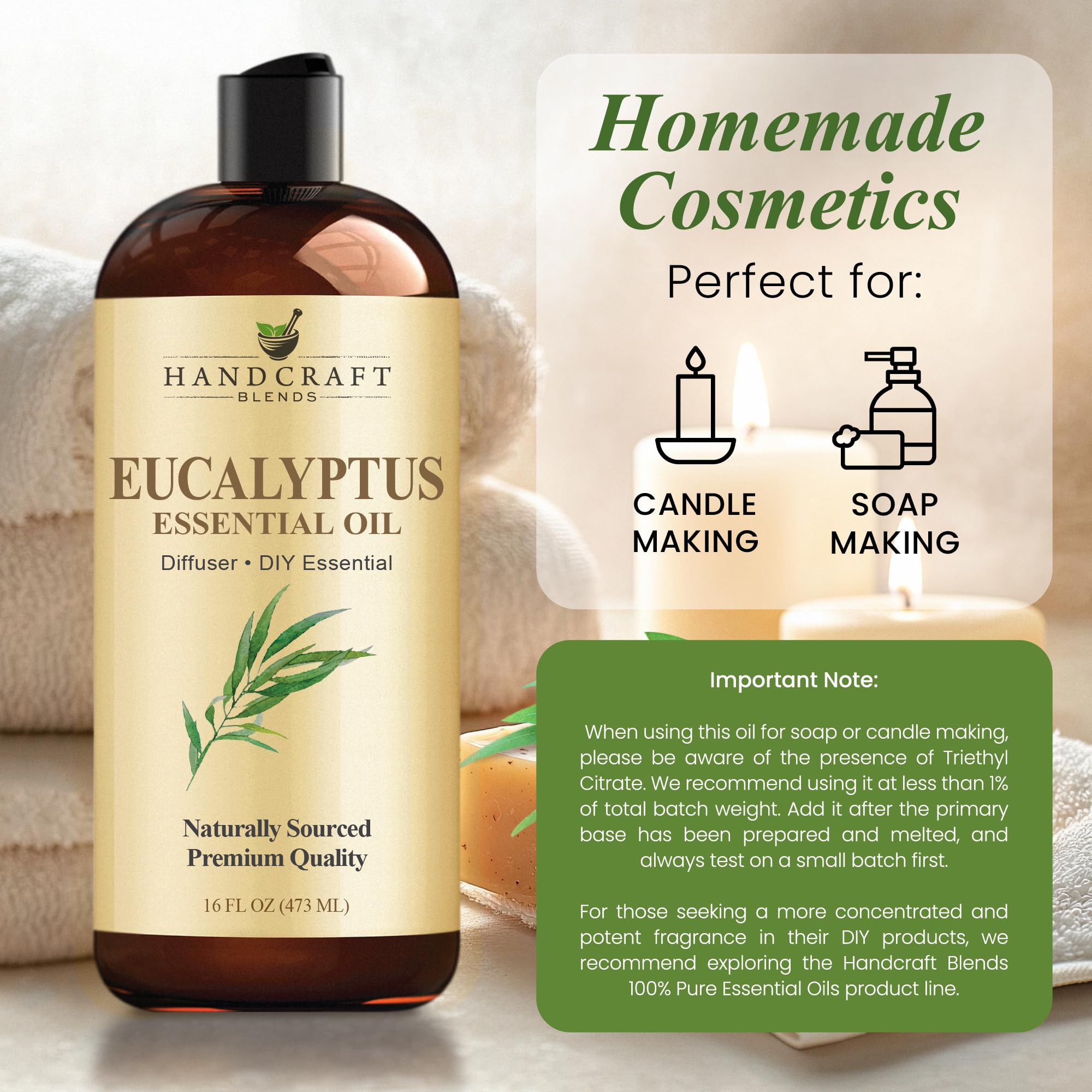 Handcraft Blends aceite de eucalipto en difusor creando ambiente fresco y duradero