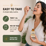 Happee frasco junto a una regla para comparar tamaño y porciones
