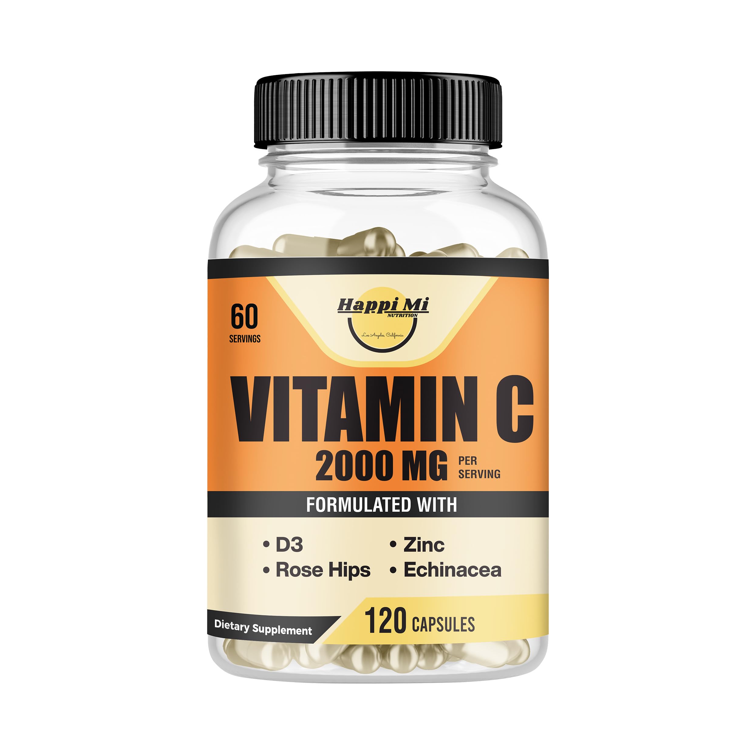 Happi Mi Nutrition botella frontal con etiqueta clara y dosis visible