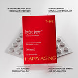 Happy Aging tableta disolviéndose con efervescencia para rápida absorción