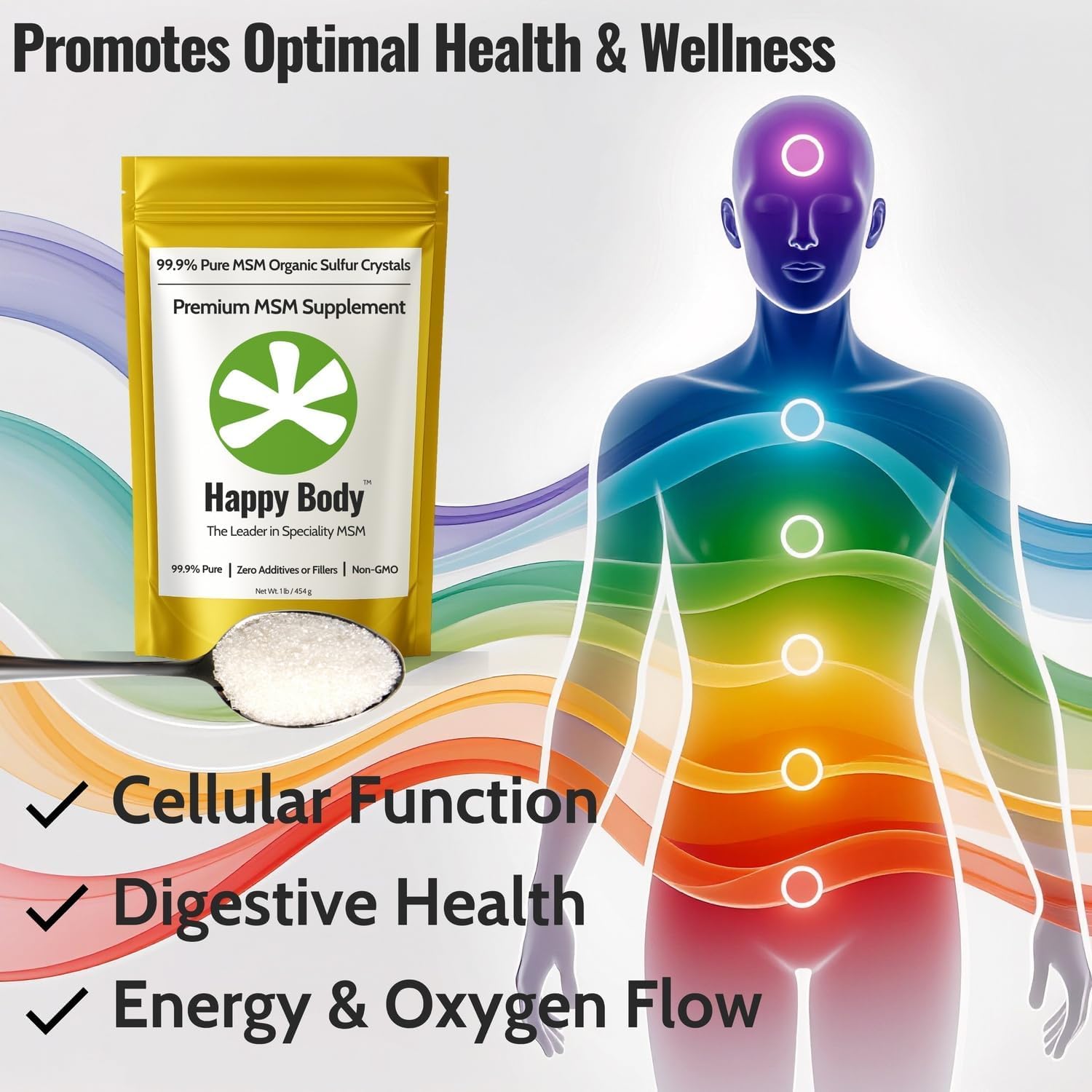 happy body cristales junto a jugo para mezcla práctica diaria