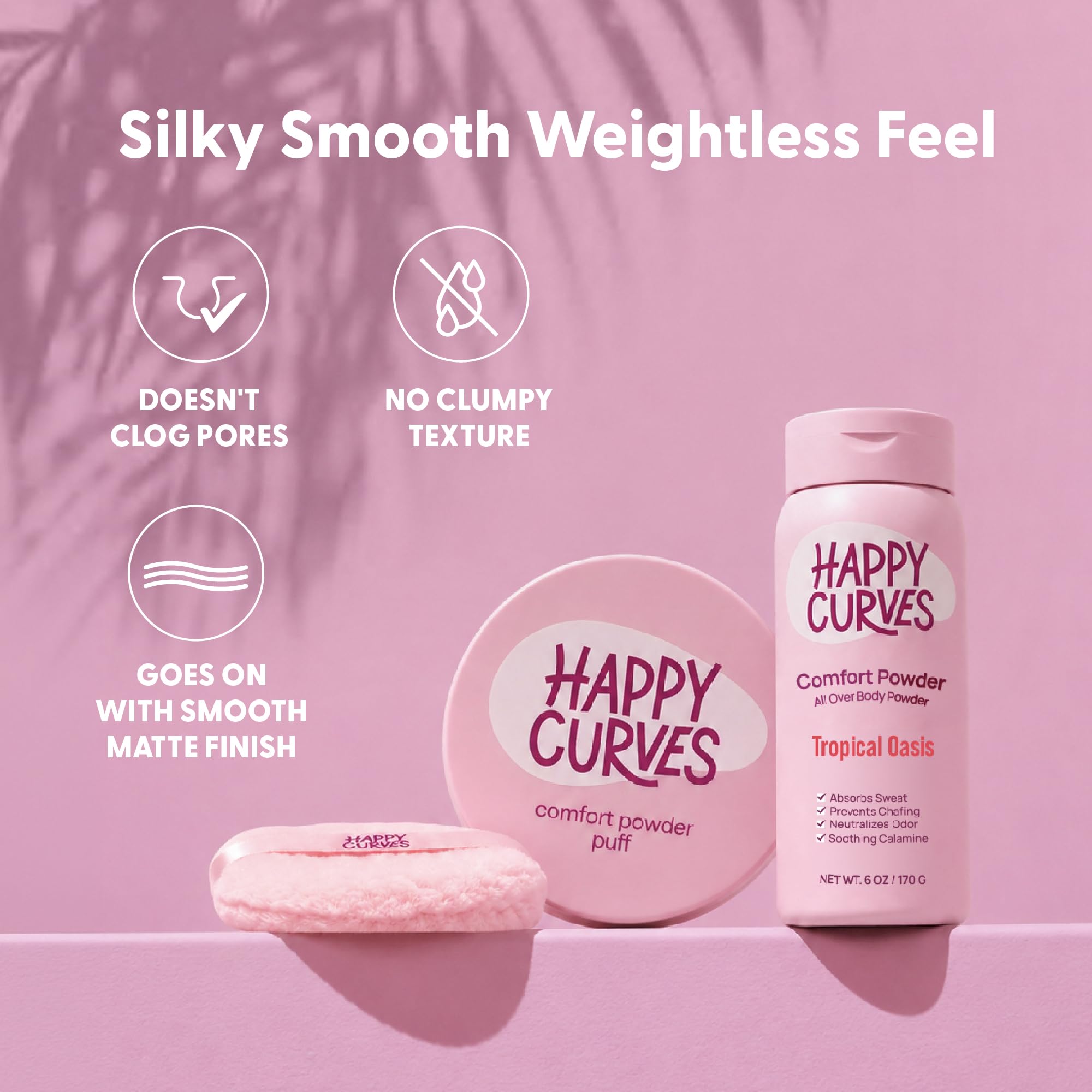 HAPPY CURVES comparativa tamaño 6oz y puff para viajes y bolso