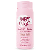 HAPPY CURVES frente del empaque mostrando el envase y fragancia Tahitian Vanilla, práctico
